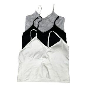 Set Of 3 Marilyn Monroe Camisole Tops Adjustable Straps Size L White Black Gray